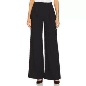 NEW RAG + BONE Shelly Wide Leg Crepe Pant in Black